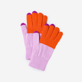 Colorblock Knit Touchscreen Gloves: Poppy Lilac